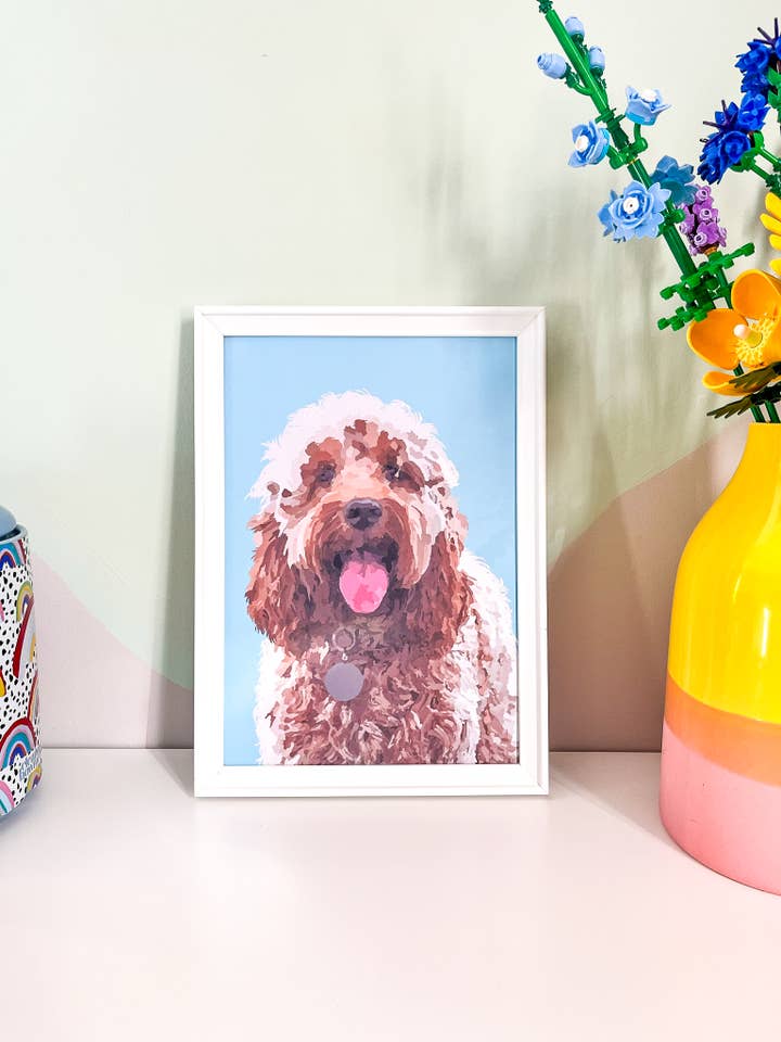 Stampa murale Cockapoo, arte da parete, blumelishop, ritratto di animali domestici per la vendita all'ingrosso da parte di Blümeli Shop
