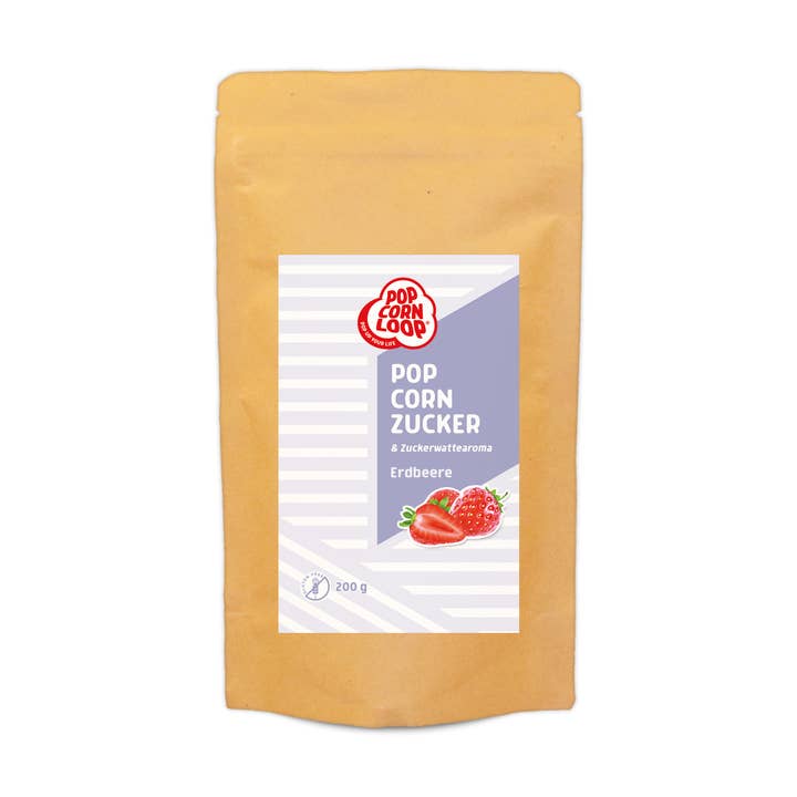 Popcorn e zucchero filato alla fragola 200g per la vendita all'ingrosso da parte di Popcornloop