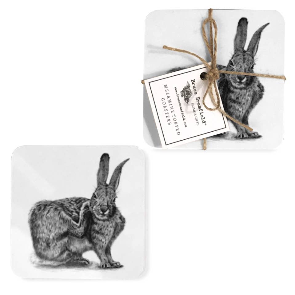 Wholesale Hare Melamine Coasters Set of Two for your store