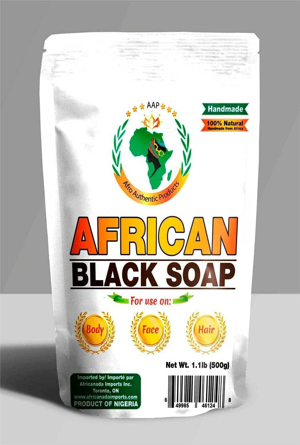 Africanada Imports Inc. - Wholesale Bar Soap - African Black Soap  | 500g | Bar | Resealable bag |1