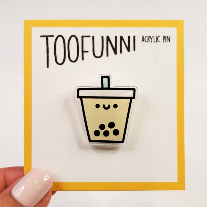 BUBBLE TEA - Acrylic Pin for wholesale by Toofunni