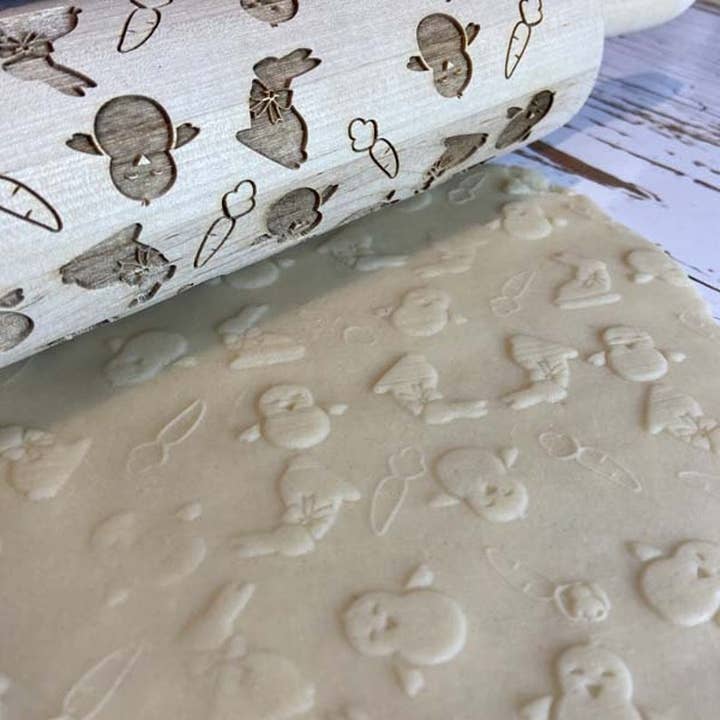 Easter Laser Engraved Rolling Pin, Decorator Themed, MADE IN OKLAHOMA for wholesale by Scissortail Meadows