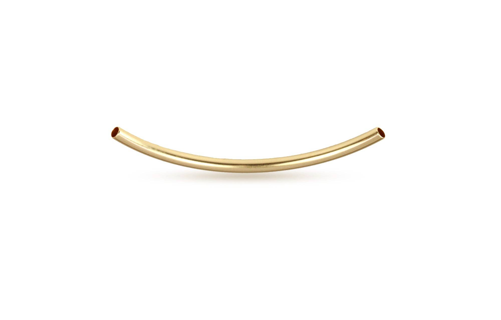 Plazko - Wholesale Craft Supplies - 14Kt Gold Filled Curved Tube 30x2mm (1.5mm ID) - 5pcs/pack