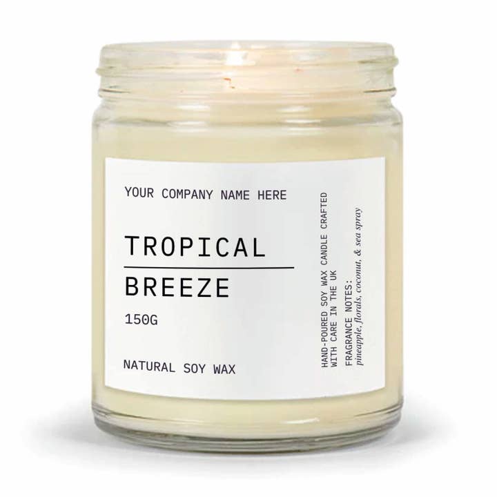 Candle Drop – wholesale Jar/filled candle – Label Style 8 | Wholesale White Label Candle | Clear Jar4