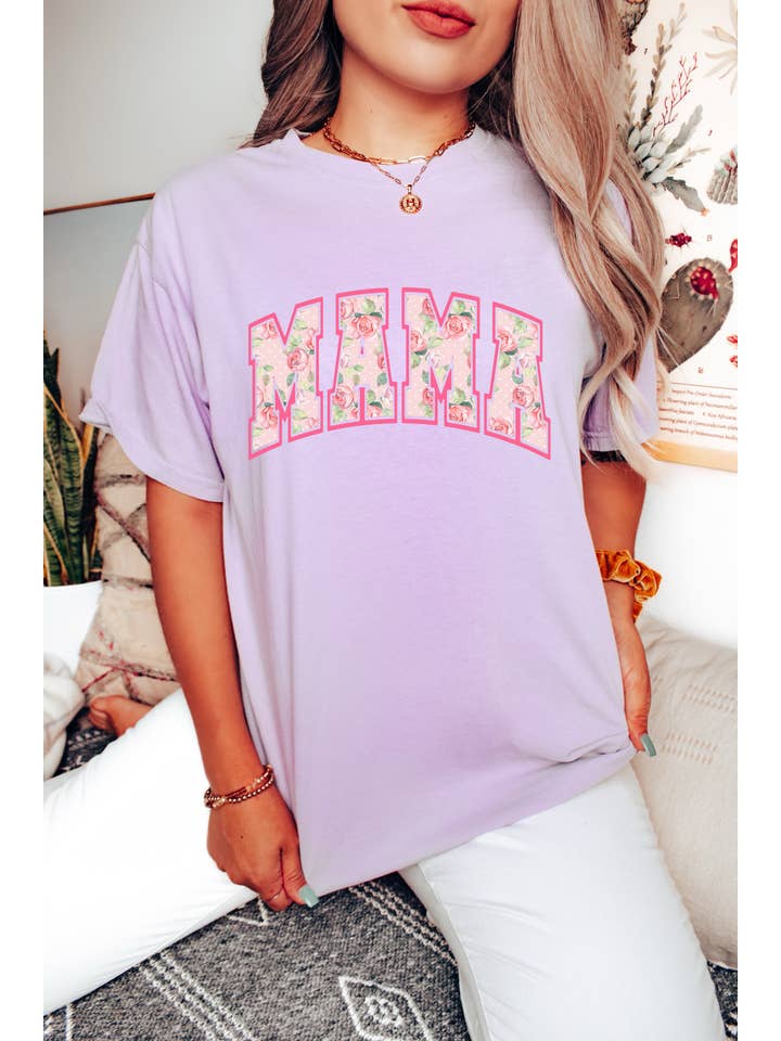 Not So Plain Jane Tshirts - Wholesale T-Shirt (Graphic) - Women's - Floral Mama Varsity, Comfort Tee4