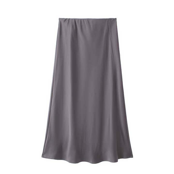 HIDDENBRAND - Wholesale Skirt - Women's - Office satin midi skirt 27 colors19