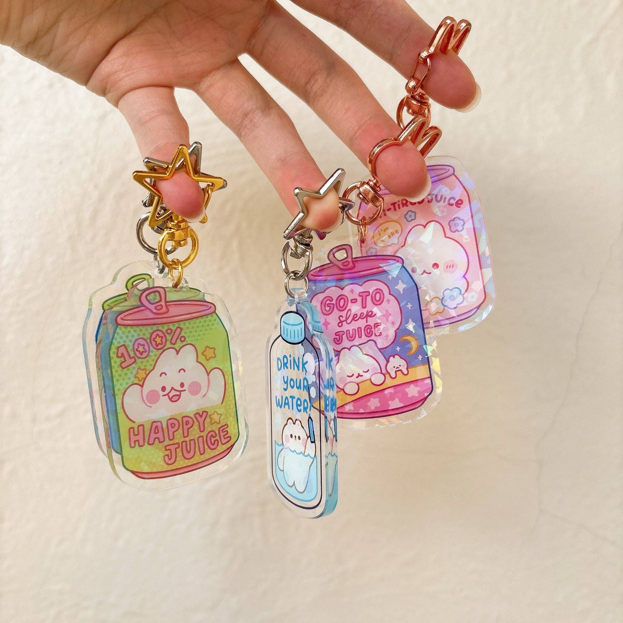 StickyRiceCo - Vente Porte-clés – femme - Porte-clés en acrylique Funny Drink3