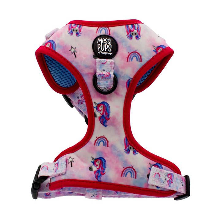 Let’s Get Mythical • Original Adjustable Unicorn Print Dog Harness for wholesale by Messi Pups