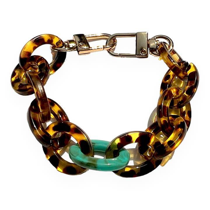 MPR x IMAGINARIUM: One Turquoise Link Bracelet for wholesale by Meghan Patrice Riley