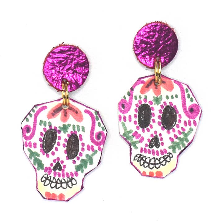 Kleine Sugar Skull Ohrringe für den Großhandel von Pattern Gems