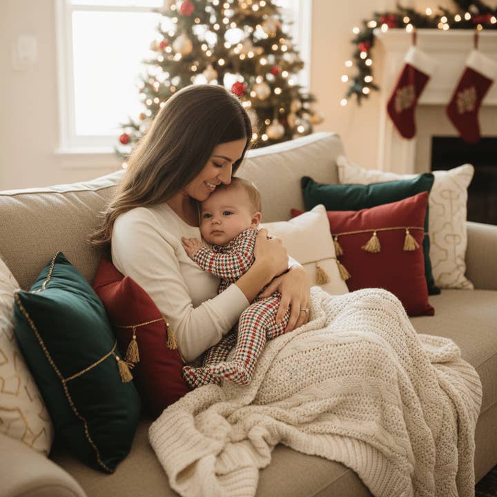 Red Tartan Zipper Footie for wholesale by Sweet Bamboo