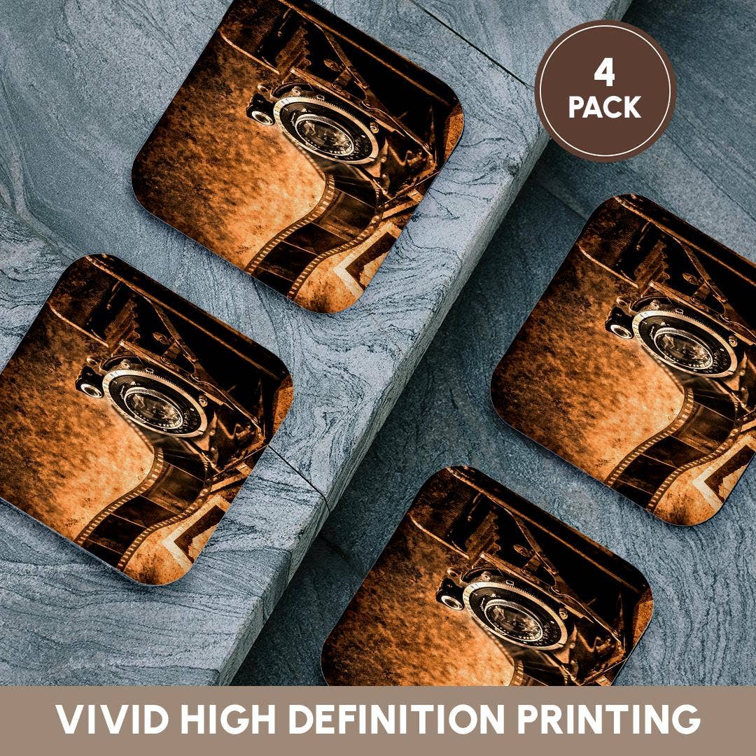 3dRose - Wholesale Coasters - 3dRose, Image of Old Grungy Film Camera, Coaster12