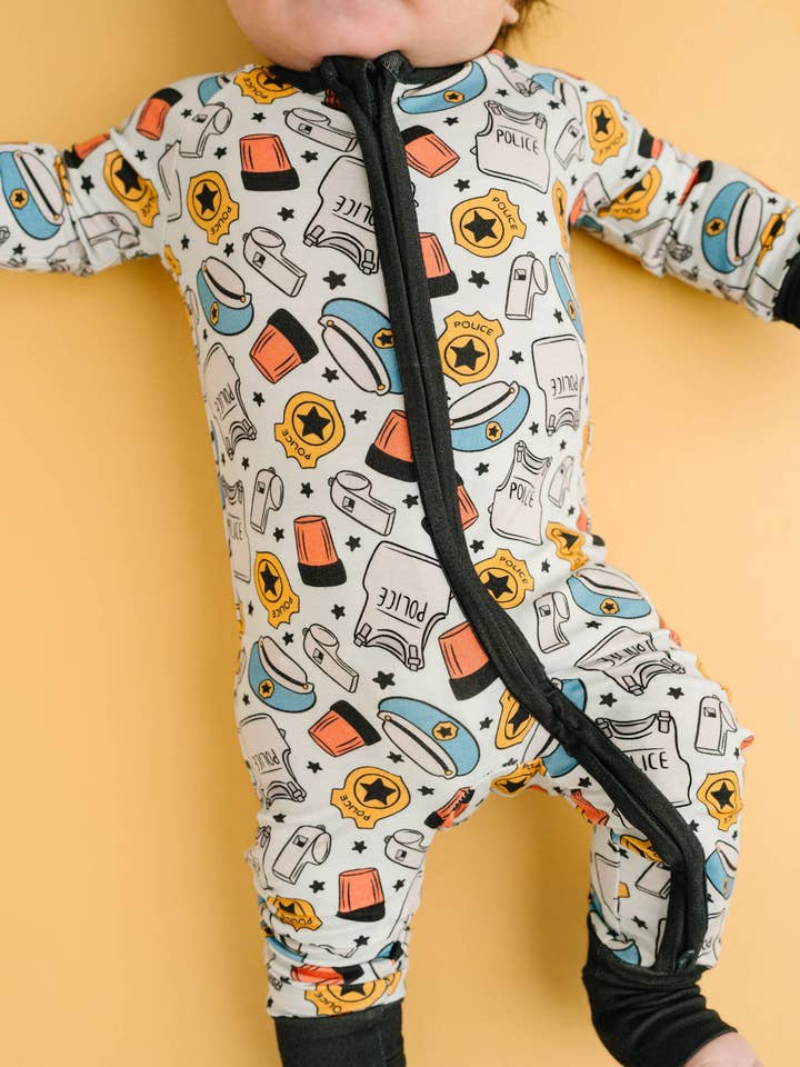 Little One Shop - Wholesale Sleepsuit - Baby - Police Bamboo Sleeper