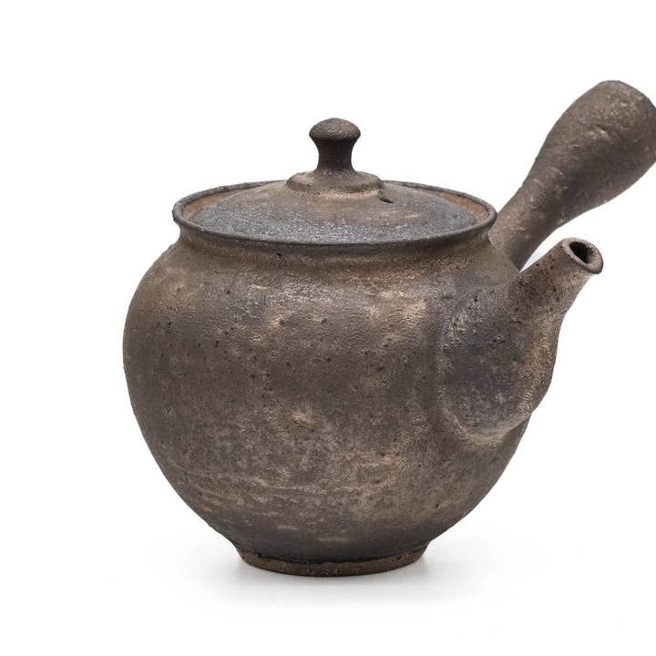 Kyusu giapponese - 前川淳蔵 Junzō Maekawa - Teiera rustica Kurokinsai Tokoname-yaki - 250ml per la vendita all'ingrosso da parte di Tezumi