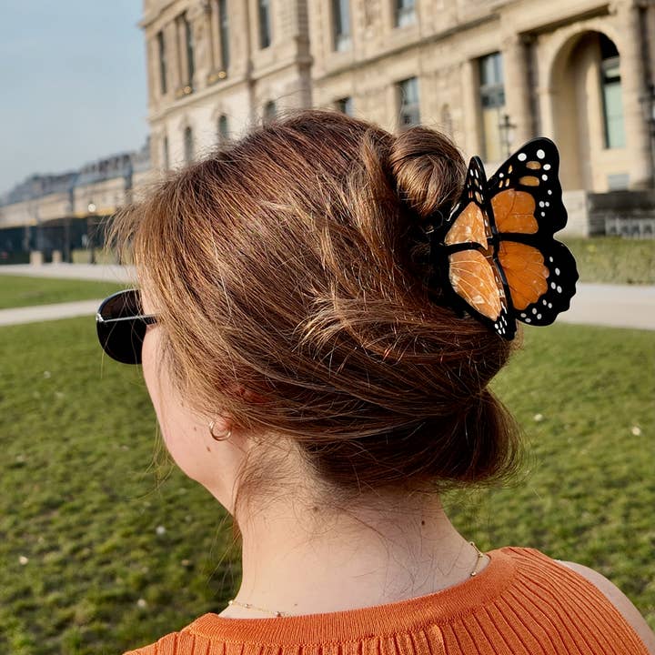 Solar Eclipse - Wholesale Hair Clip - Women's - Hand-painted Monarch Butterfly Claw Hair Clip | Eco-Friendly