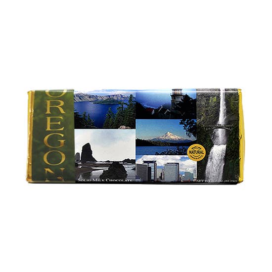 Spokandy Chocolatier - Wholesale Chocolate Bar - 3 oz Solid Milk Choc. - Oregon Bar / Full Color