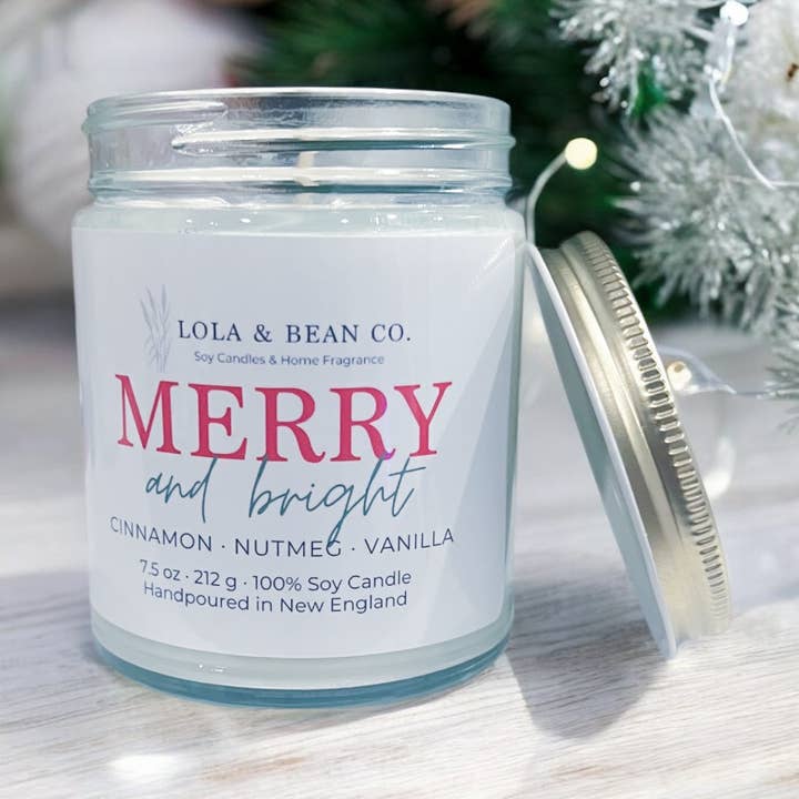 Merry & Bright – Holiday Soy Candle | Apple, Cinnamon for wholesale by Lola & Bean Co.