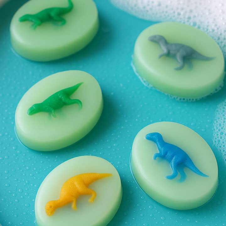 Priscila Leen Arts at Florida Soap Candle - Wholesale Bar Soap - Dinosaur Soap Jurassic glycerin melt and pour handmade toy8