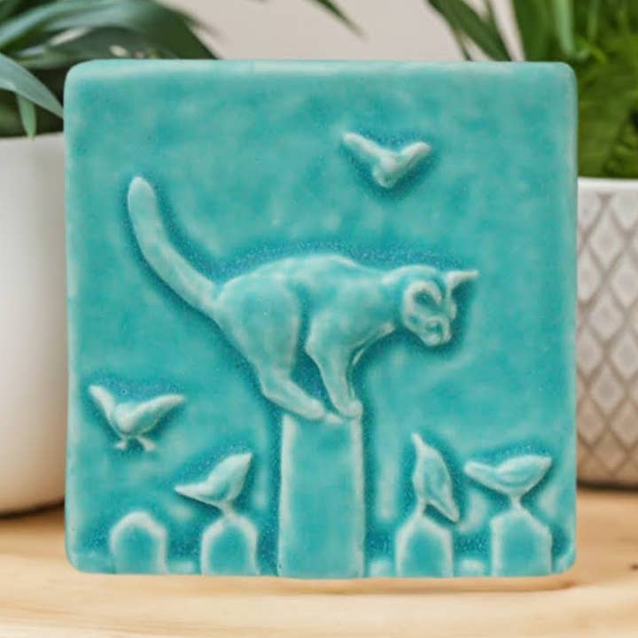 Cat on Fence Art Tile Pet store perfect cat gift Purr Meow and other Purchase Wholesale cats in art. Free Returns & Net 60 Terms on Faire trending on Faire.