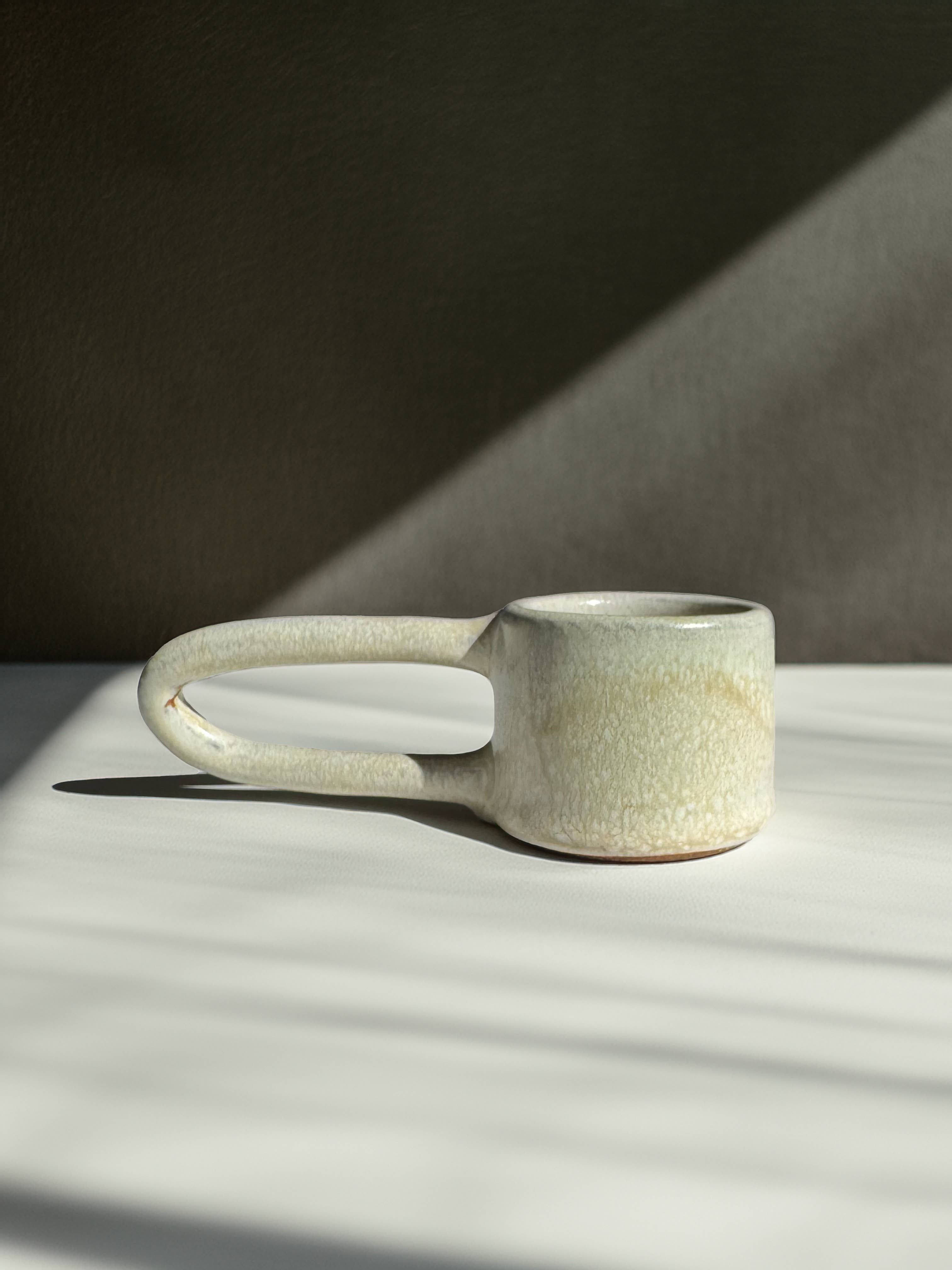 Holydirtstudio.com - Wholesale Coffee Mug - Handmade Ceramic Long Handle Espresso Mug, Artisan Pottery, Opal