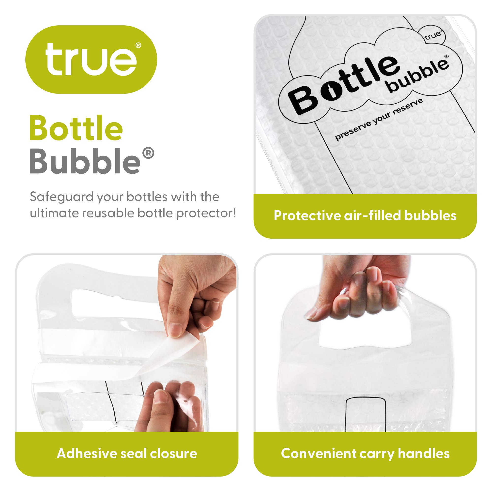 TRUE - Wholesale Wine Tote - Bottle Bubble Wine Bottle Protector Tote ASSORTED SIZES4