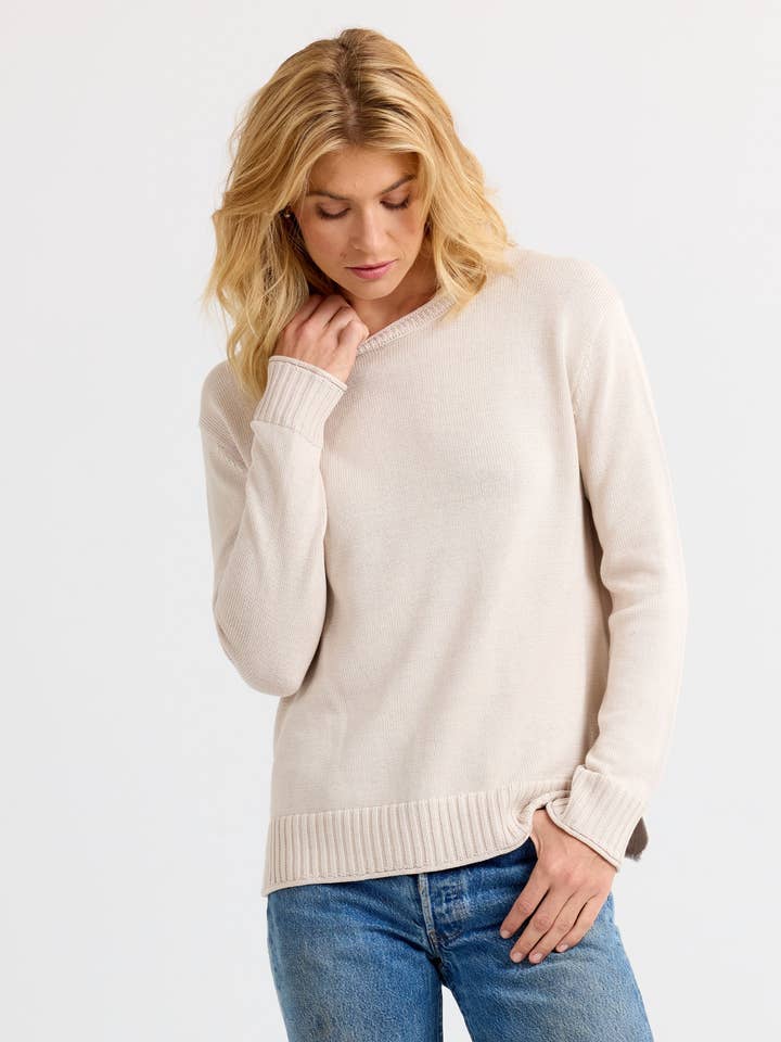 Everyday Cotton Crew for wholesale by Pura Cashmere