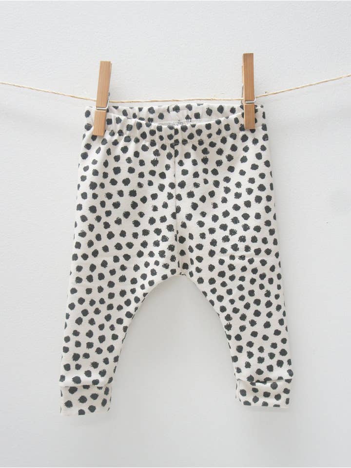 Willbirdbaby - Vente Legging tendance – enfant - Leggings - Leggings pour bébés, tout-petits et enfants, imprimé à pois, noir A3