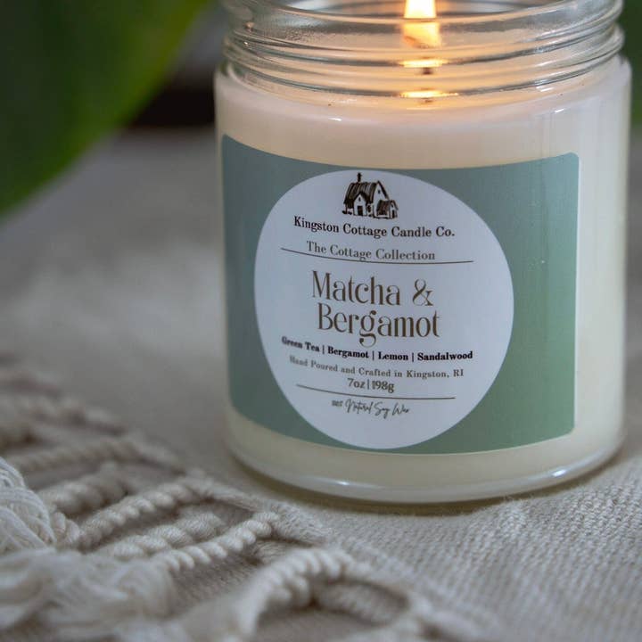 Kingston Cottage Candle Co. - Wholesale Jar/Filled Candle - Matcha and Bergamot Candle