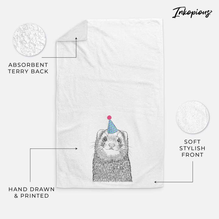 Fig the Ferret Hand Towel for wholesale by Inkopious