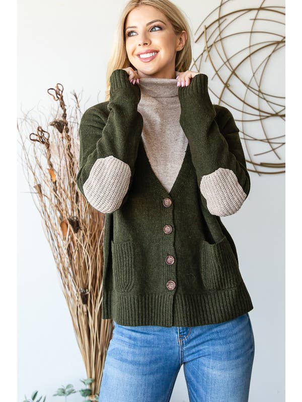 HEIMISH - Wholesale Cardigan - Women's - LVY326 LONG SLEEVE V NECK BUTTON DOWN CARDIGAN11