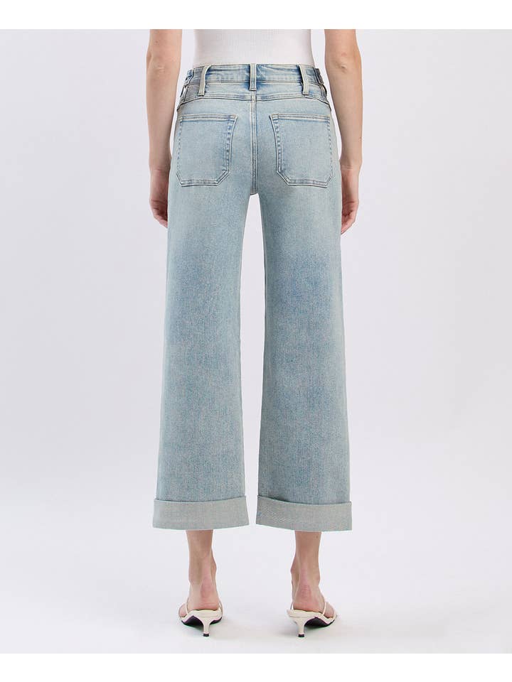 KOMMISSÆR SUPER HIGH RISE TAB TALJEBÅND MANCHET SLIM WIDE JEANS F6000 for engroshandel på Faire1
