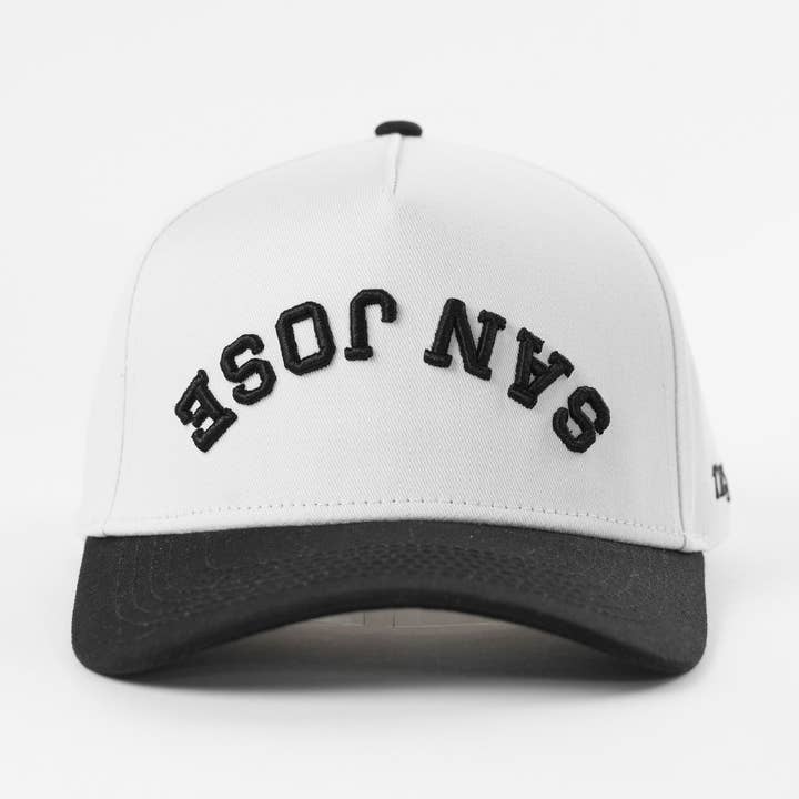 San Jose Upside Down Embroidered A-Frame Snapback Hat for wholesale by The Hungry Sloth