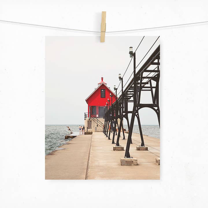Photographie du phare de Grand Haven | 5 x 7 ou 8 x 10 pour la vente par Jillian Audrey Photography