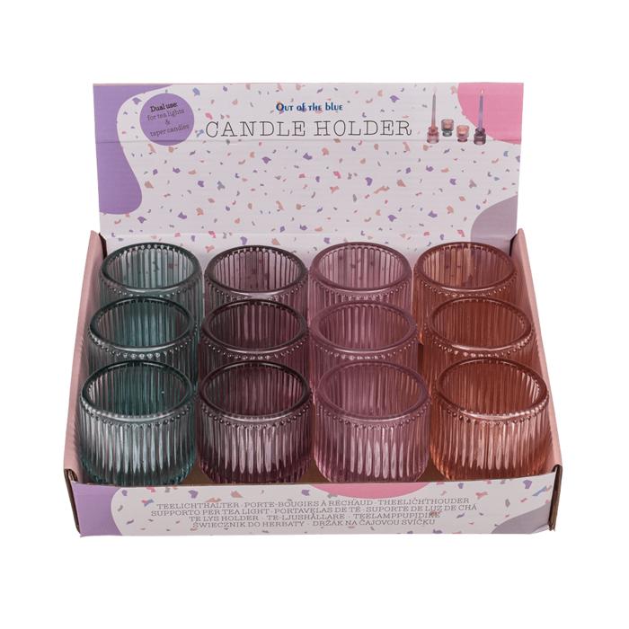 Out of the blue KG - Venta al por mayor Candelabros - portavelas o portavelas de vidrio, 2 en 1,1