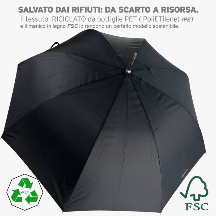 Men's Golf Umbrella Automatic "RECYCLED" | rPET for wholesale by Linea Emme Collezioni