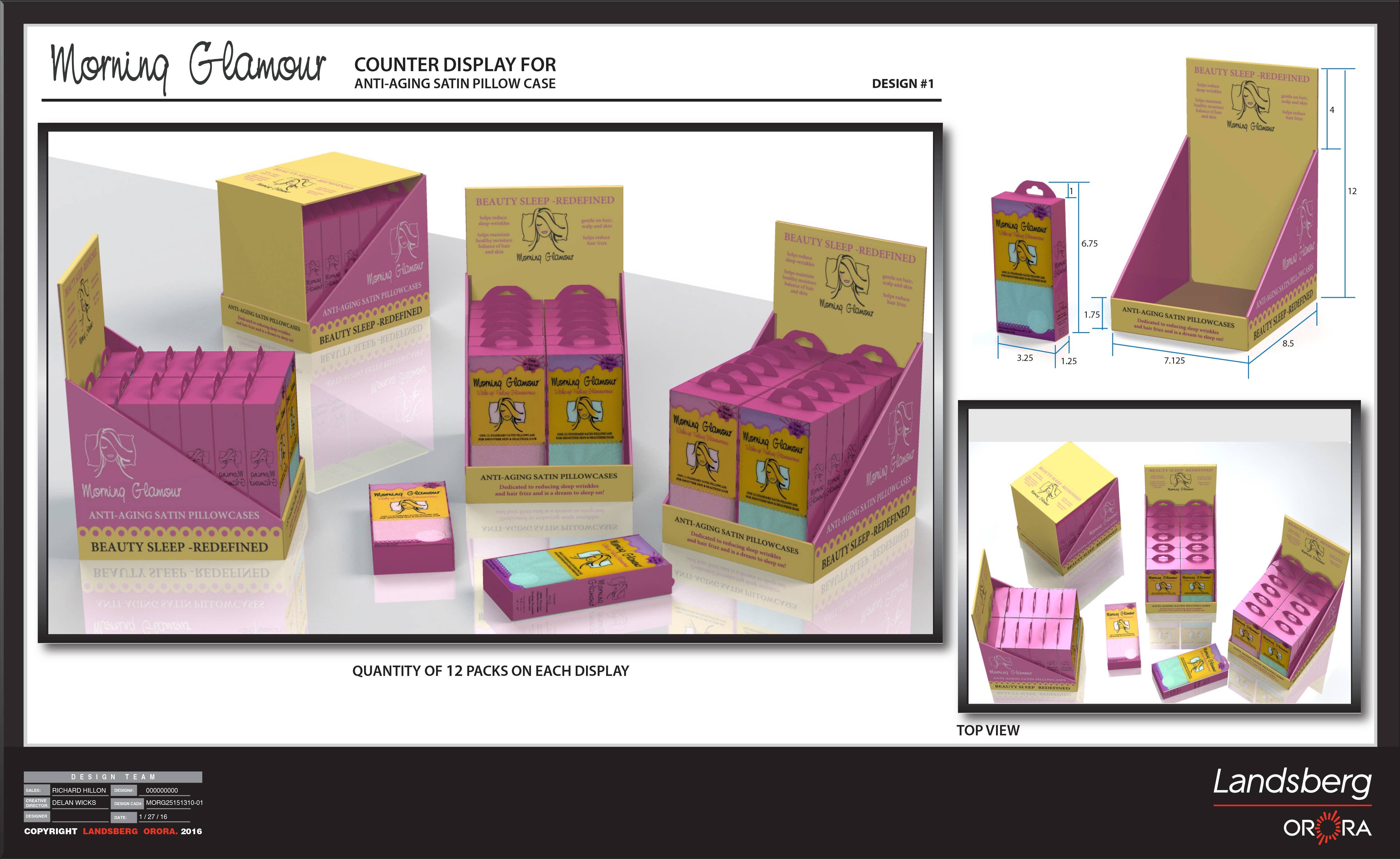 Morning Glamour – wholesale Bedding pillowcase/sham – SPECIAL PRICE -Satin Pillowcase Starter – 12PK w/ Display1