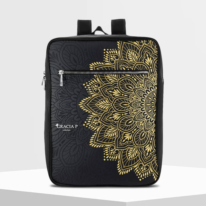Mochila de viaje Gracia P- Hecho en Italia- Mandala dorado para venta al por mayor de GLOBALSHOP SRL