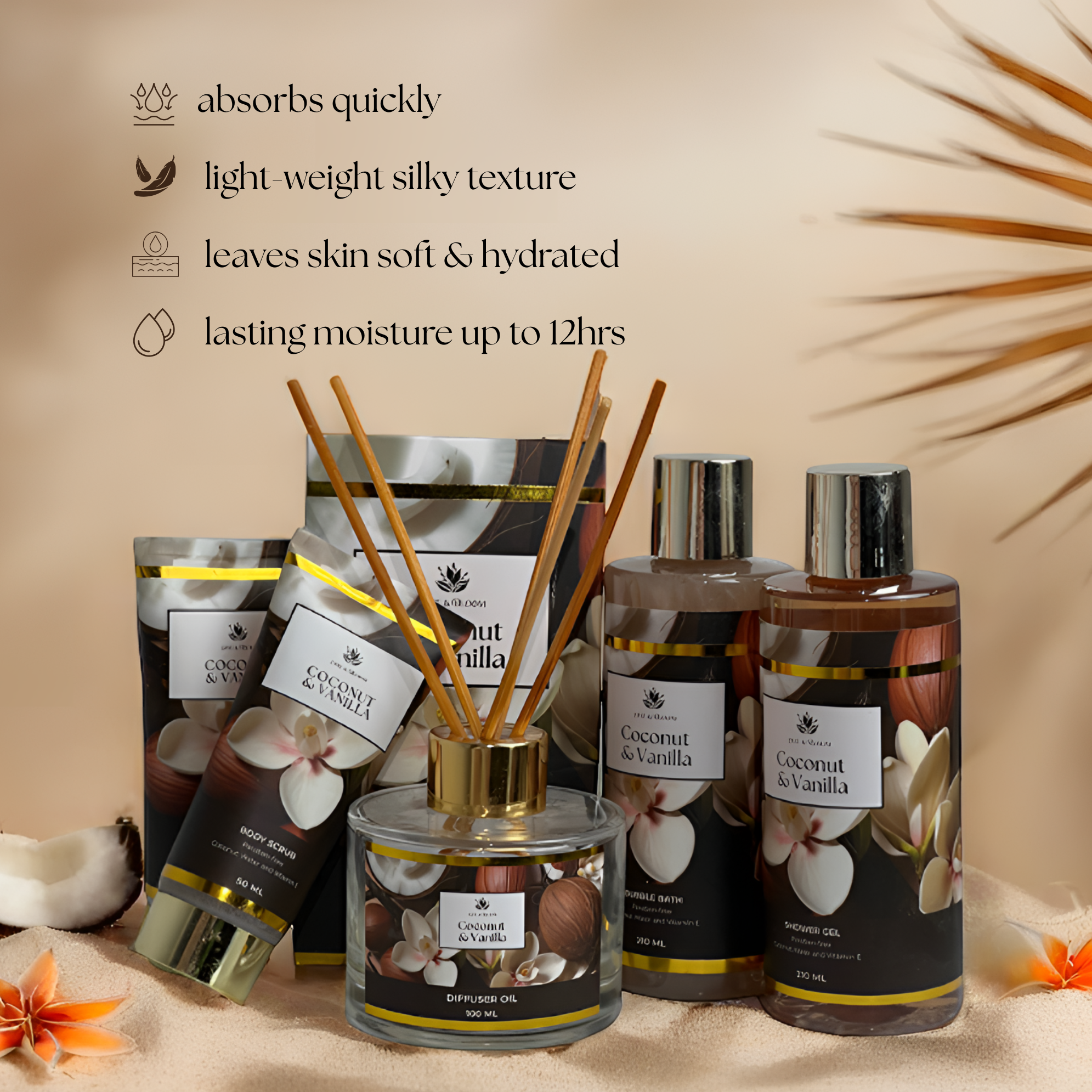 Jane and Bloom USA - Wholesale Bath & Body Set - Coconut & Vanilla Luxury Spa Gift Basket4