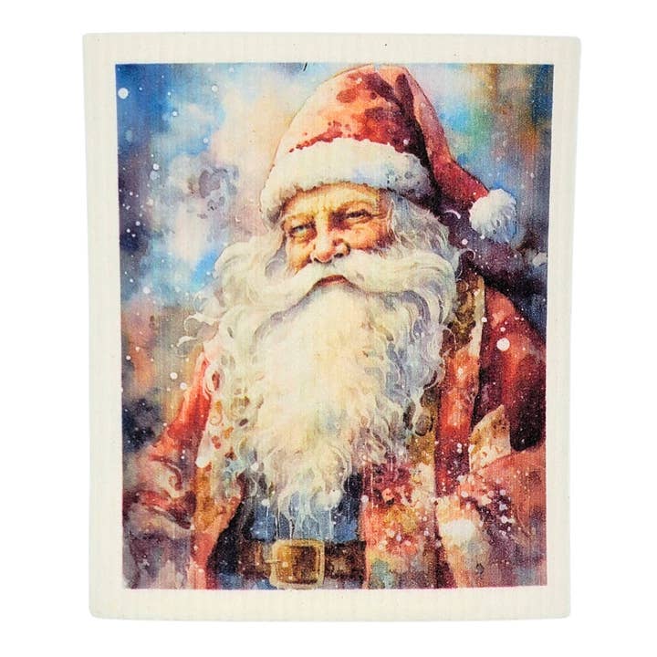Driftless Studios - Wholesale Dishcloth - Vintage Santa Claus Swedish Dishcloth - Christmas Decor0