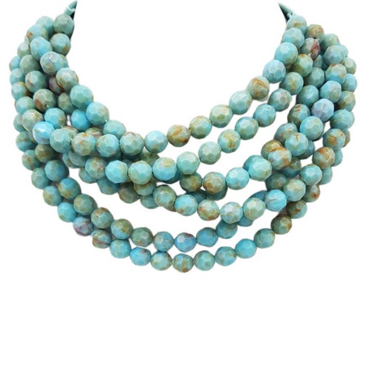 anbfashion - Wholesale Beaded/Pearl Necklace - NEW CHUNKY BEADED LAYERED NECKLACE JKN-14026