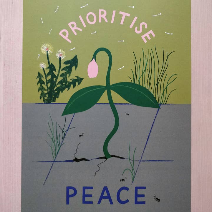 Lucy Scott Illustration - Wholesale Art Print - Prioritise Peace Print, Mindful Wellbeing Wall Art1