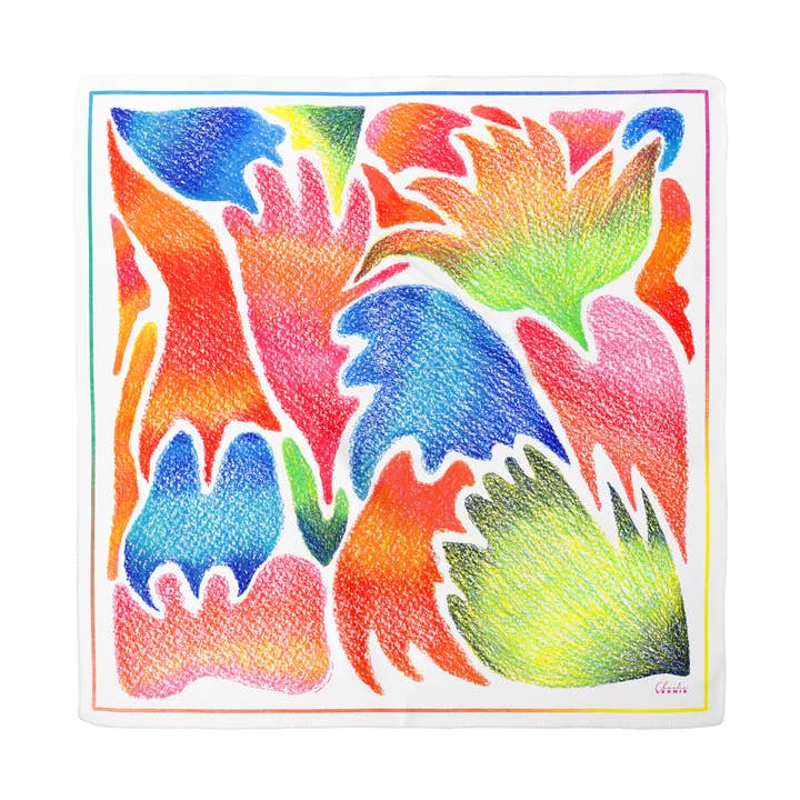 Sidenhalsduk JOIE · 90x90 cm | Vit, rosa, grön för wholesale av Charlie Loonie