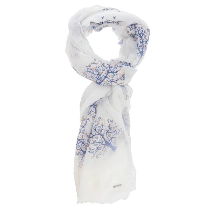Joe Davies - Wholesale Scarf - Women's - Majestic Tree Gold Glitter Scarf