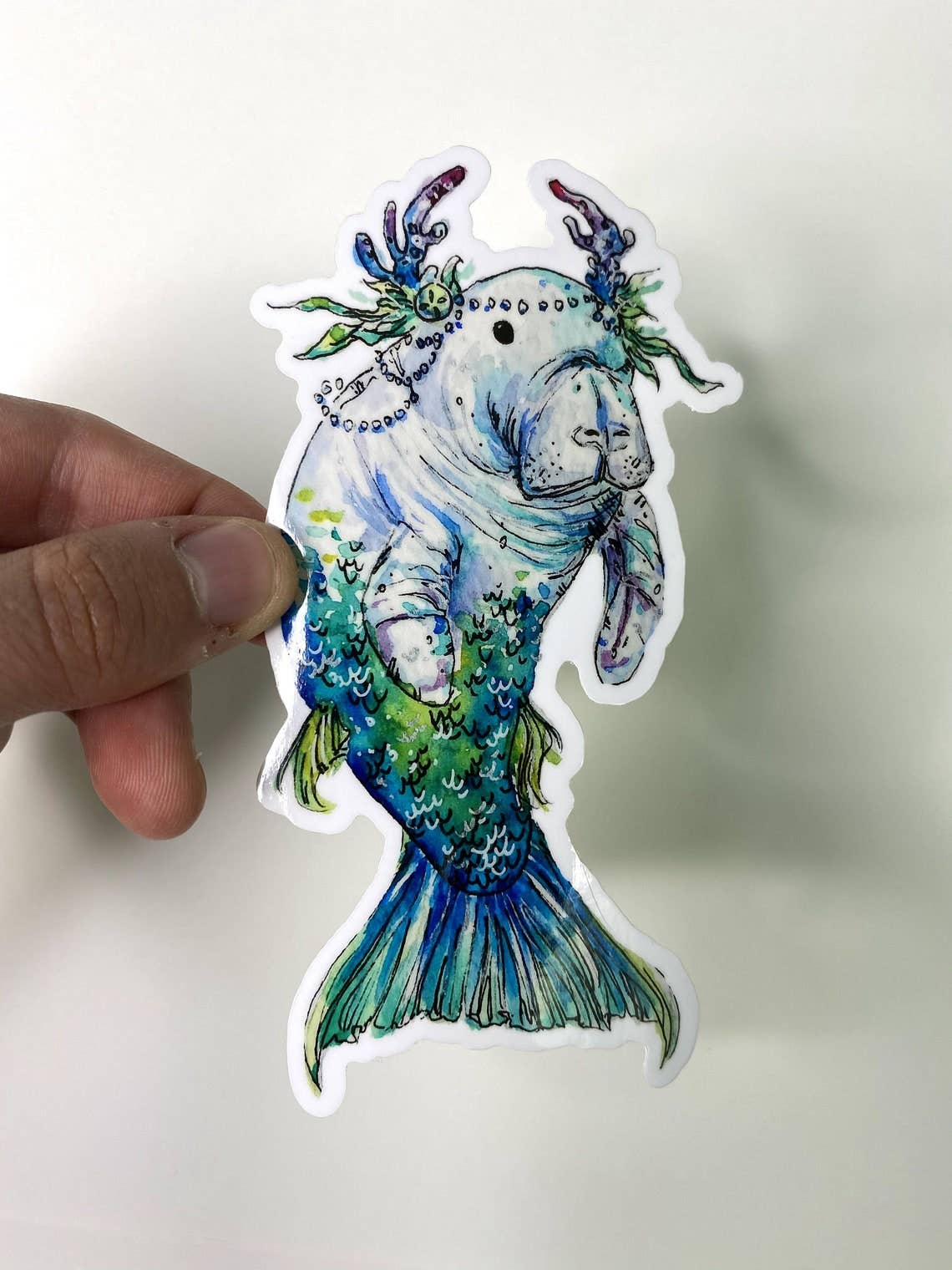 Aquabun - Wholesale Sticker - Manatee Mermaid Sticker