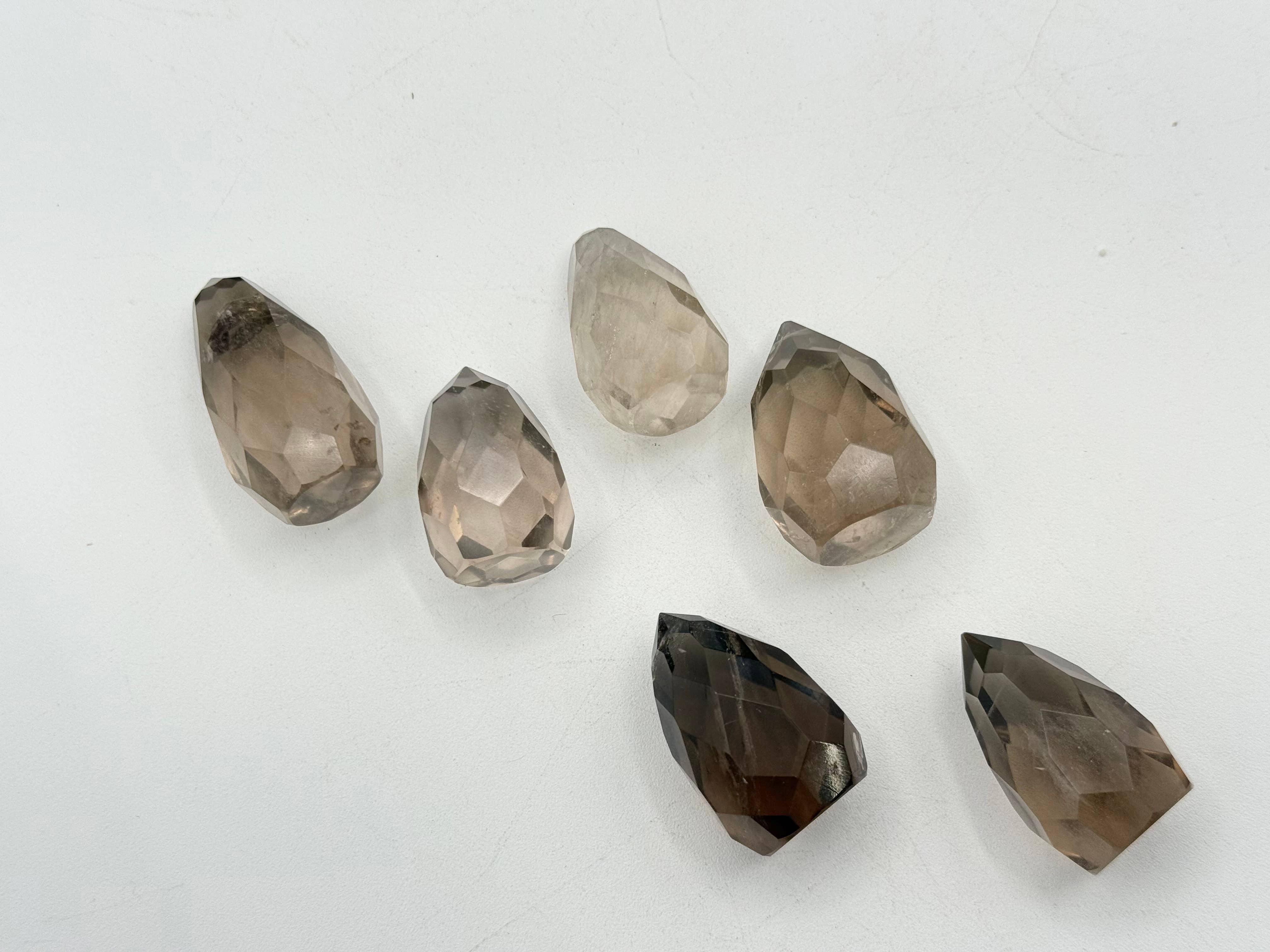 Meraki Gemstones - Wholesale Spiritual stone/crystal - Smoky Quartz Crystal Faceted Pear Shape3
