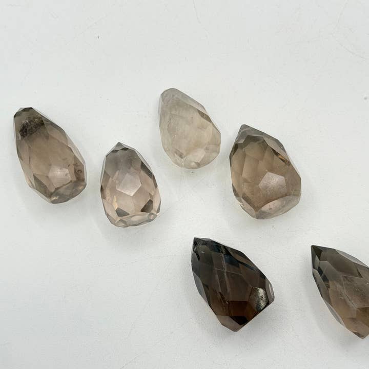 Meraki Gemstones - Wholesale Spiritual Stone/Crystal - Smoky Quartz Crystal Faceted Pear Shape3