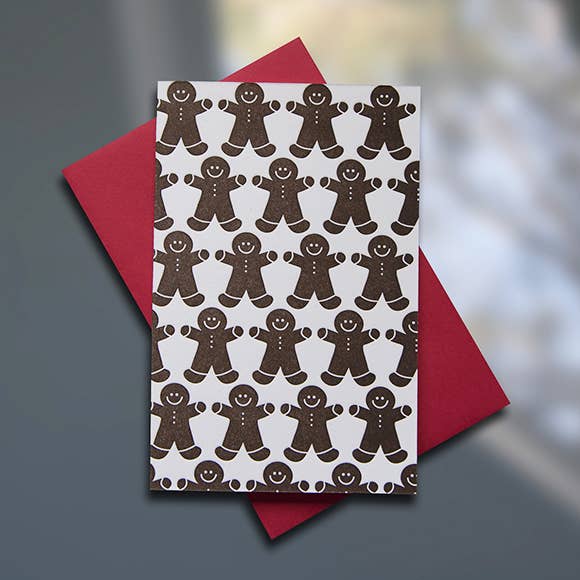 Mini-cartão Gingerbread Men Pattern - Caixa com 6 por atacado de Sky of Blue Cards