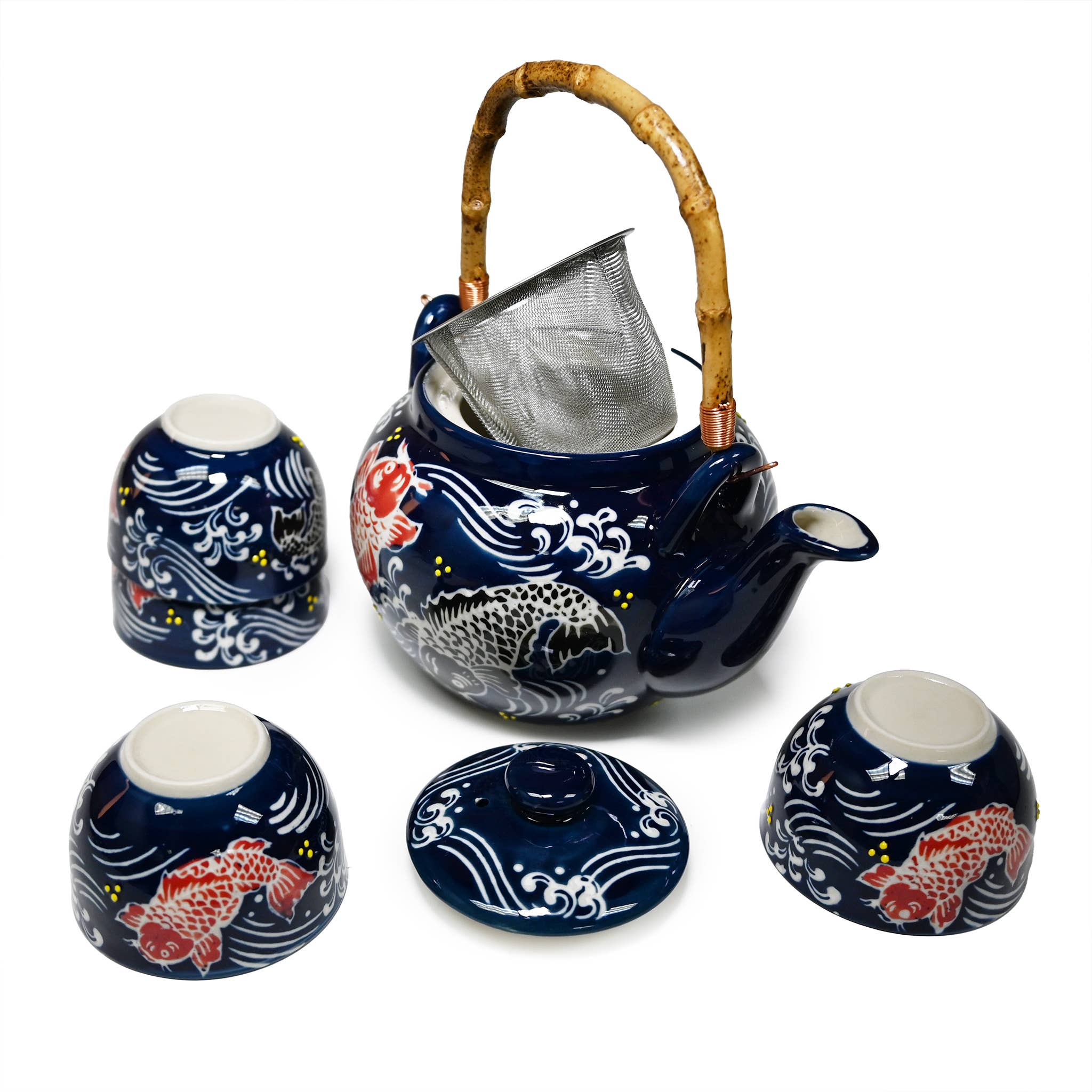 Fuji Merchandise Corporation - Vente Service à thé - ENSEMBLE À THÉ MIRA – POISSON KOÏ ROUGE1
