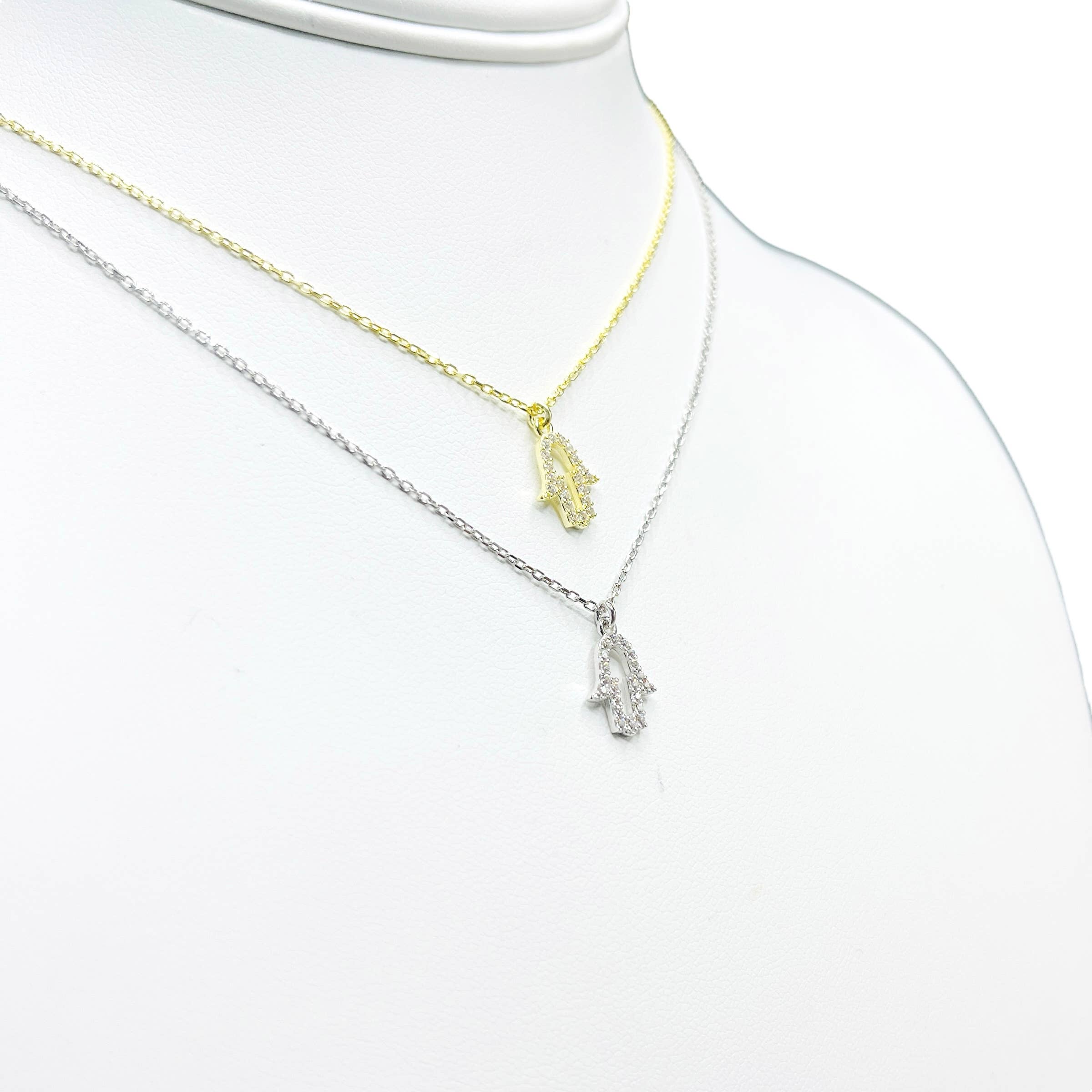 Loli - Wholesale Pendant/Charm Necklace - 925 Sterling Silver Dainty Hamsa Evil Eye Necklace4