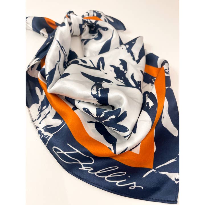 Dallis Foshee Art & Design, LLC - Wholesale Scarf - Women's - Navy + Orange Gameday Scarf3
